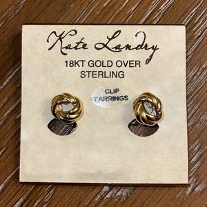 Vintage Kate Landry clip on earrings 18k gold over sterling silver.  Never worn
